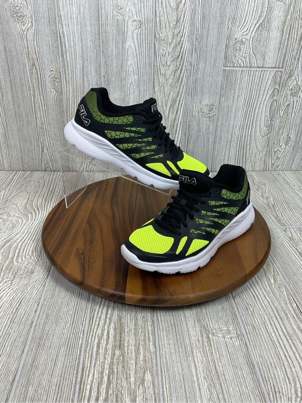 Fila Men’s Running Shoes Size 11 Black Neon Yellow Green 1RM00943-702 Athletic N